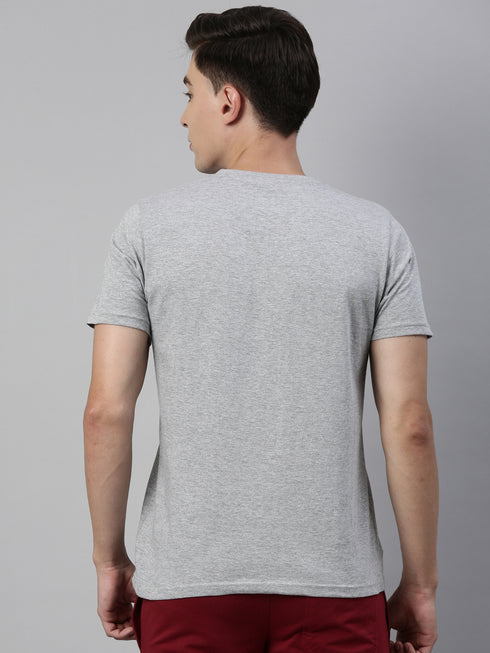 Grey Mel Solid Crew Neck T-Shirt
